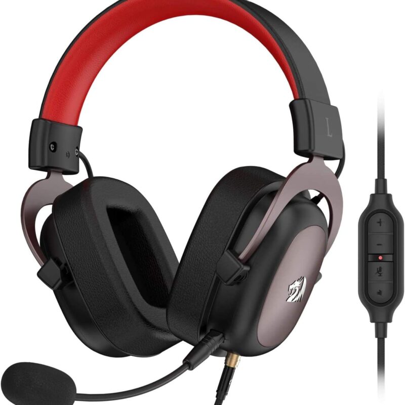Redragon H510 Zeus Wired Gaming Headset – 7.1 Surround Sound, 53mm Drivers, Detachable Mic, USB + 3.5mm