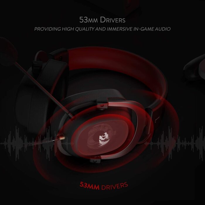 Redragon H510 Zeus Wired Gaming Headset – 7.1 Surround Sound, 53mm Drivers, Detachable Mic, USB + 3.5mm - Detail View