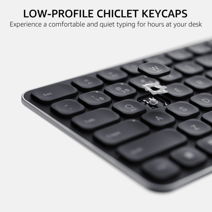 Rapoo E9050L Multi-Device Wireless Keyboard Blade-Series - Side View