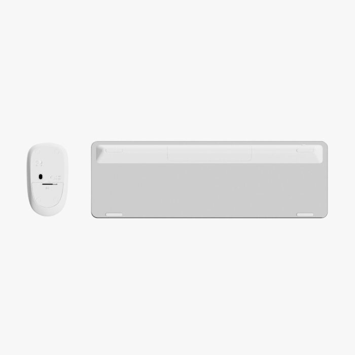 Rapoo 9320M Multi-Mode Wireless Keyboard and Mouse Combo WHITE - Side View