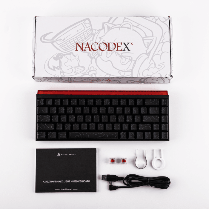 AJAZZ NK68 RGB Mechanical Keyboard 68-key layout Mixed Light DIY Wired Version (Black) - In Use