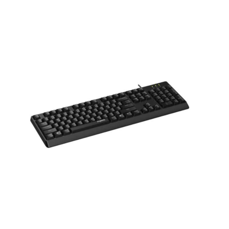 NK1900 Wired Keyboard with USB Connectivity, 1.5m Cable Length, Spill Resistant, Laser Carved Keycap, English-Arabic Layout, AR_12387 Black