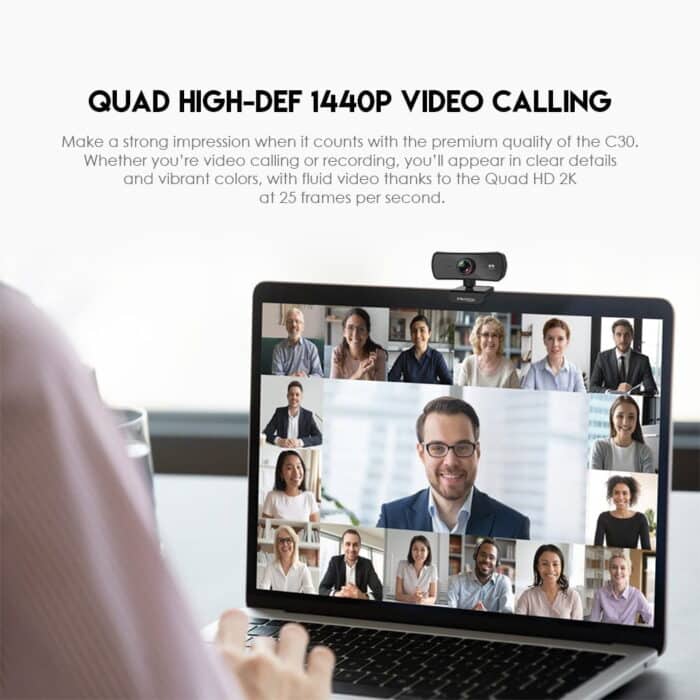 Fantech C30 LUMINOUS Quad HD 2K Webcam With Built-In Microphone - Package Contents