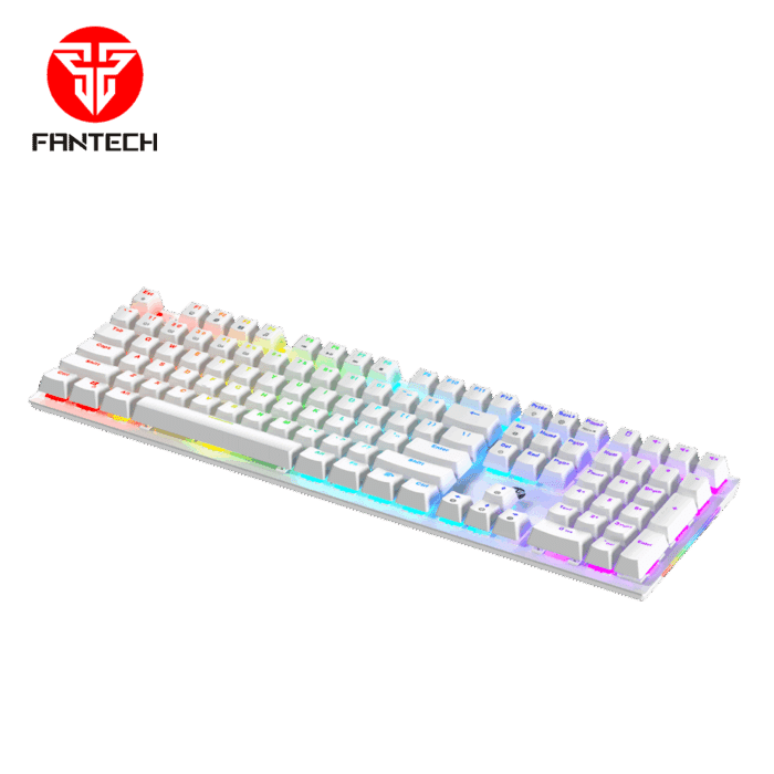 Fantech MAXFIT108 MK855 RGB mechanical keyboard white - 108 Keys | Hot-Swappable | Blue Switches - Side View