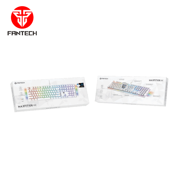 Fantech MAXFIT108 MK855 RGB mechanical keyboard white - 108 Keys | Hot-Swappable | Blue Switches - Detail View