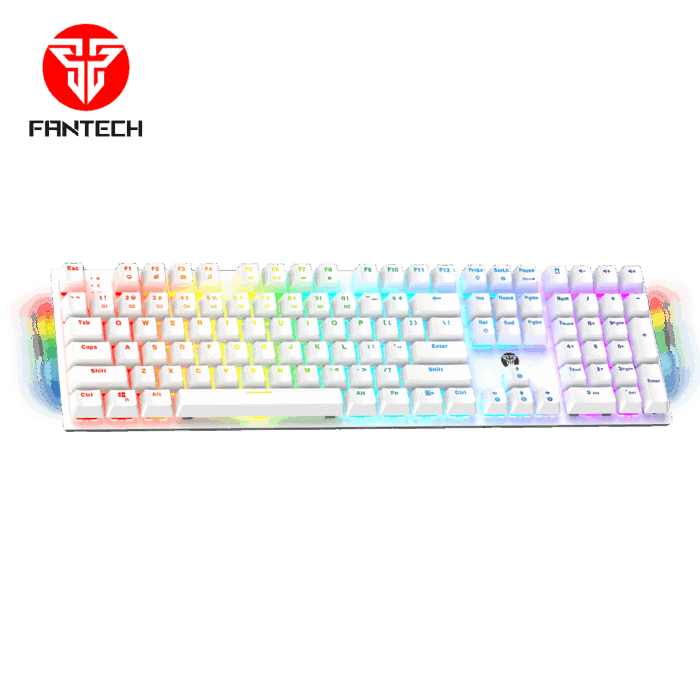 Fantech MAXFIT108 MK855 RGB mechanical keyboard white - 108 Keys | Hot-Swappable | Blue Switches