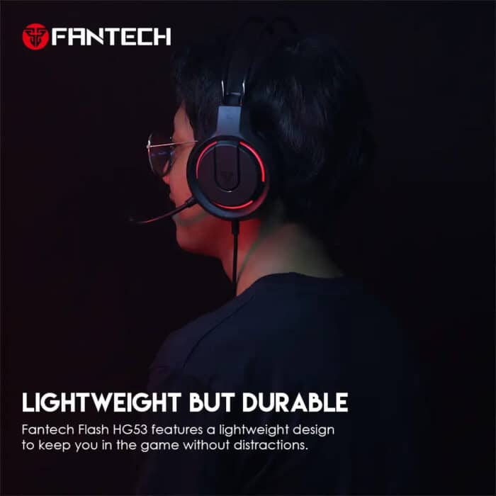FANTECH HQ53 Flash Lightweight Wired Gaming Headset BLACK - Detail View