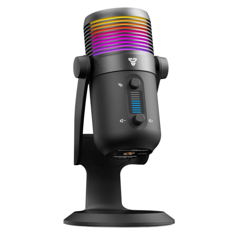FANTECH MCX03 LEVIOSA MAX Microphone USB-C RGB Professional Gaming Stream Condenser PURE PRECISION 16mm Capsule – Cardioid Polar Pattern – Noise Reduction tech – Real Time Monitoring with Headphone jack | Black