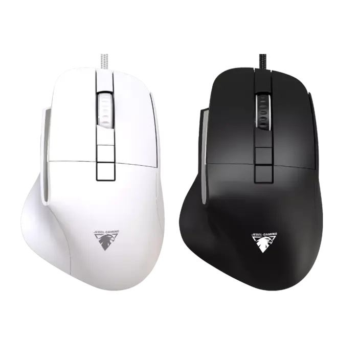 JeDEL CP102 Mouse - Optical Sensor 3600 DPI - 7 Buttons Braided cable - Silent clicks - Back View