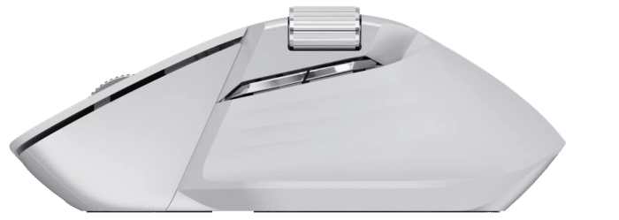 Rapoo MT760L Multi-mode Wireless Optical Mouse - white Ergonomic Design - Back View