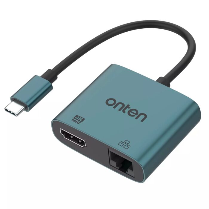 ONTEN UC288 USB-C to HDMI HD Video Adapter with RJ45(100M) - Back View