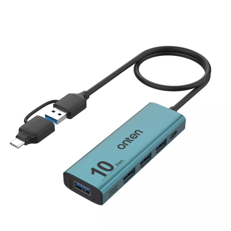ONTEN UCA611+ 5 in 2 TypeC + USB to 4-Port USB3.2 Gen 2 10Gbps Aluminum Design