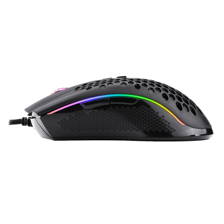 Redragon M808 Storm Lightweight RGB Gaming Mouse, 85g Ultralight Honeycomb Shell - Side View