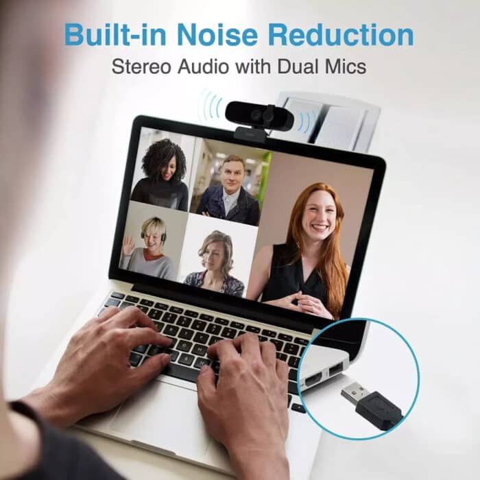 Rapoo C280 Webcam 1440P 2K – Built-in Microphone - In Use