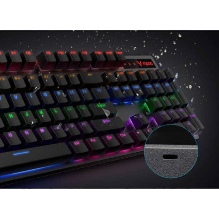 Rapoo V500Pro Backlit Mechanical Wirless Gaming Keyboard - Black - Back View