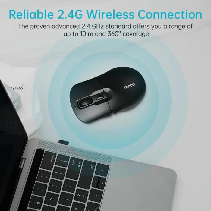RAPOO M306 2.4 Wireless Optical Mice with Side FWD and Back Buttons - Detail View