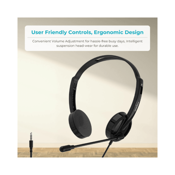 Headphone Rapoo H101 Black 3.5mm - Detail View
