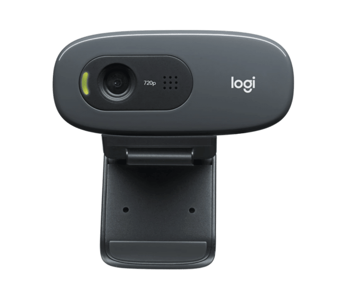 Logitech Brio 500 Full HD Webcam with Auto Light Correction -off white - Side View