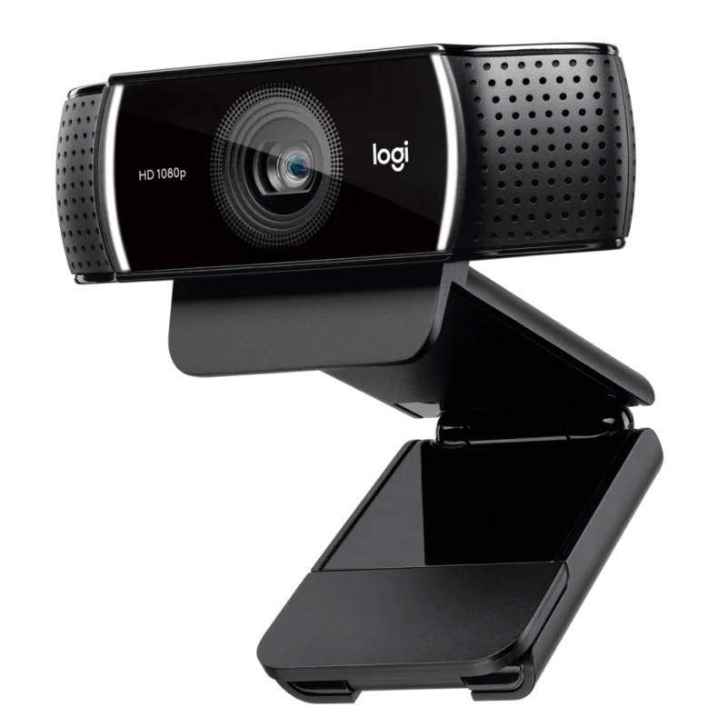 Logitech C922 PRO HD STREAM WEBCAM offers 1080p/30fps, 720p/60fps resolution, 3 MP autofocus camera, stereo mic, 78° field of view, 1.2x digital zoom, and is compatible with Windows, macOS, ChromeOS via USB-A
