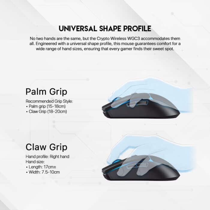 Fantech Crypto WGC3 Wireless Mouse Gaming Crypto Polling Rate 1000Hz DPI 10000- white - In Use
