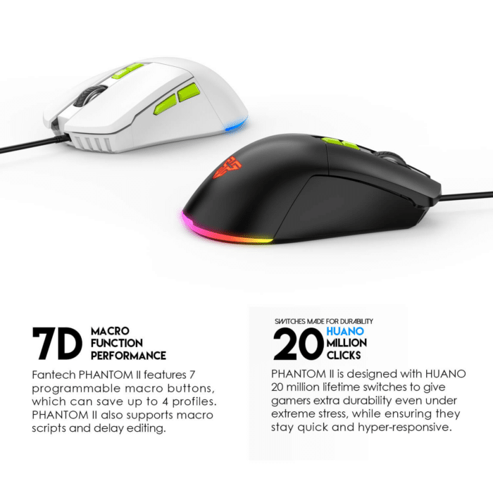 FANTECH PHANTOM II VX6 GAMING MOUSE - BLACK - In Use