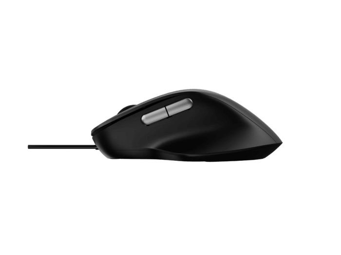 RAPOO N500 Wired Optical Mouse -Black - Side View