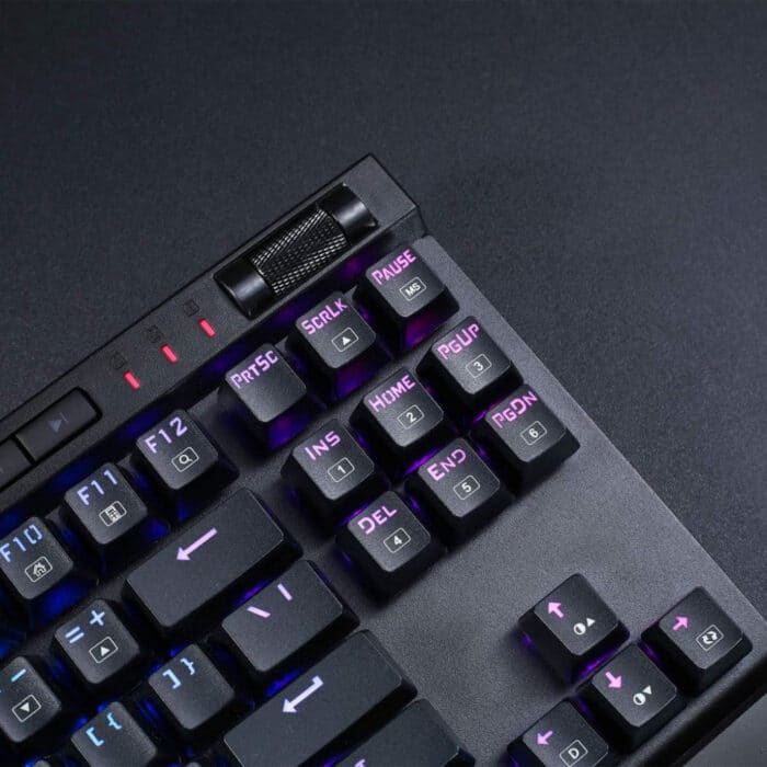 Redragon K587 MAGIC-WAND 87 Keys Compact RGB TKL Mechanical Gaming Keyboard, Type-C Keyboard with 9 Onboard Macro Keys, Detachable Wrist Rest - عربي/eng - Detail View