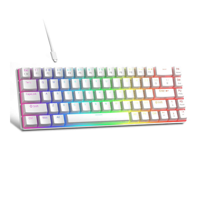 MageGee MK-Box White pudding Wired Mechanical Keyboard RGB (RED SWITCH)