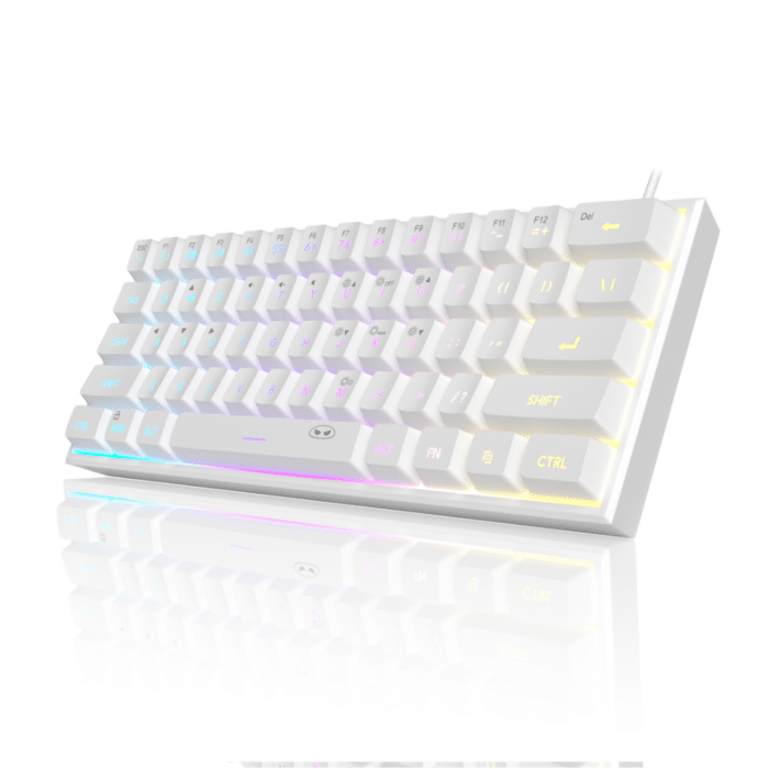 MageGee TS91 Wired Membrane Keyboard (WHITE) - Side View
