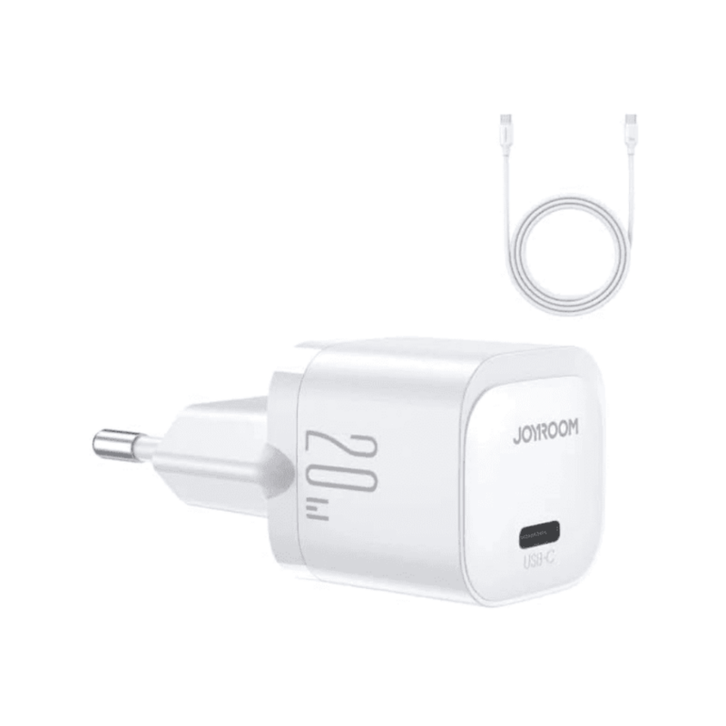 JR-TCF20EU PD20W Charger With Data Cable 1M Type-C To Type-C White