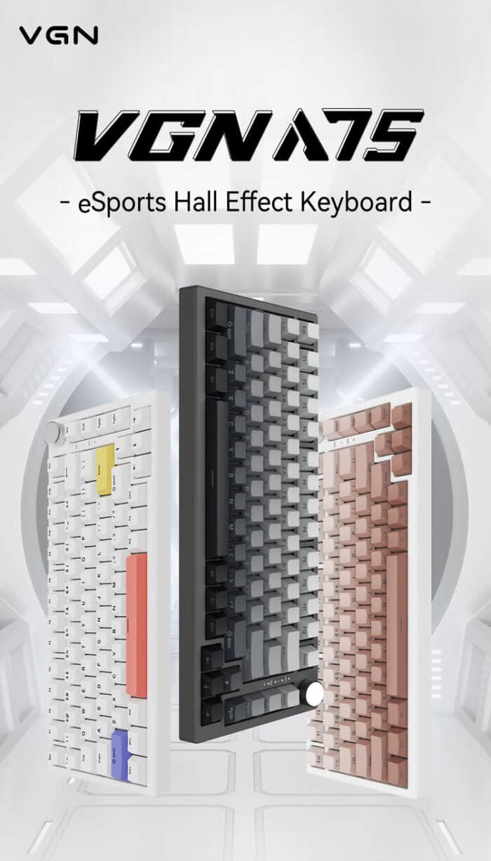 VGN A75 eSports Hall Effect Gasket-Mount Keyboard Magnetic KEYBOARD - Side View