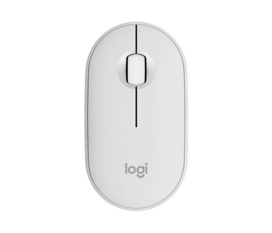 Logitech Pebble 2 M350S Tonal White – Bluetooth & Bolt Wireless Mouse, 400–4,000 DPI, Multi‑Device, Silent Click