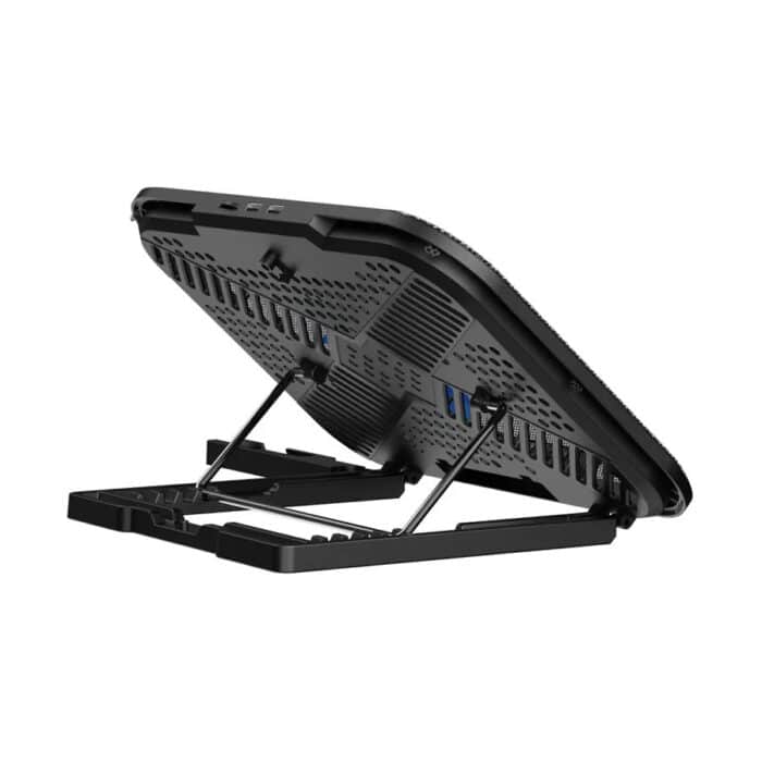 Rapoo CF100 Black 14 Inch Laptop Cooler with Phone Holder - Side View
