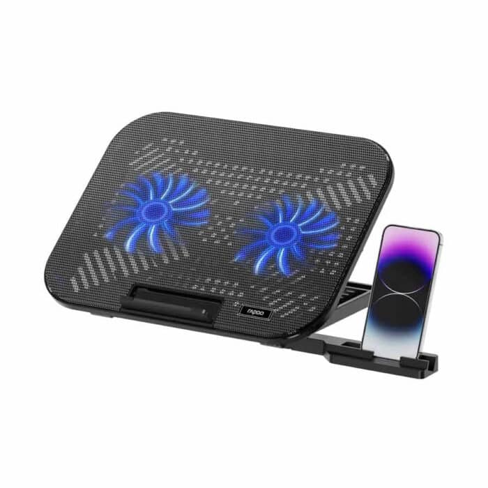 Rapoo CF200 Black 14 Inch Laptop Cooler with Phone Holder