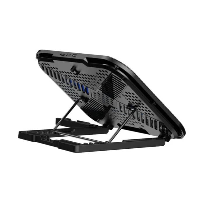Rapoo CF200 Black 14 Inch Laptop Cooler with Phone Holder - Side View