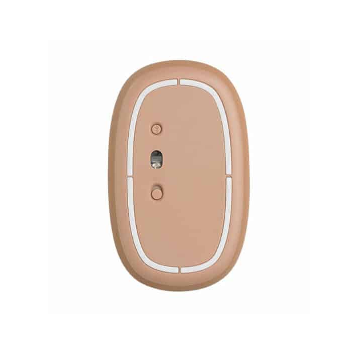 RAPOO M650 Bluetooth Multi-Device Silent Mouse, Dual Mode Bluetooth + 2.4G Wireless Mouse, 9 Months Battery Life, Switch up to 3 Devices, 2-Year Warranty - BROWN - Back View