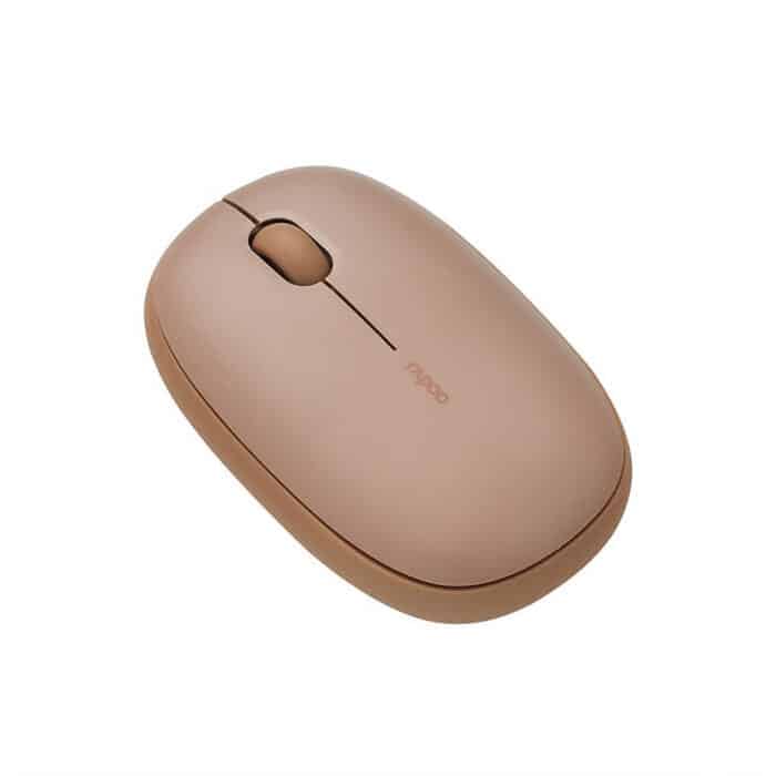 RAPOO M650 Bluetooth Multi-Device Silent Mouse, Dual Mode Bluetooth + 2.4G Wireless Mouse, 9 Months Battery Life, Switch up to 3 Devices, 2-Year Warranty - BROWN - Side View
