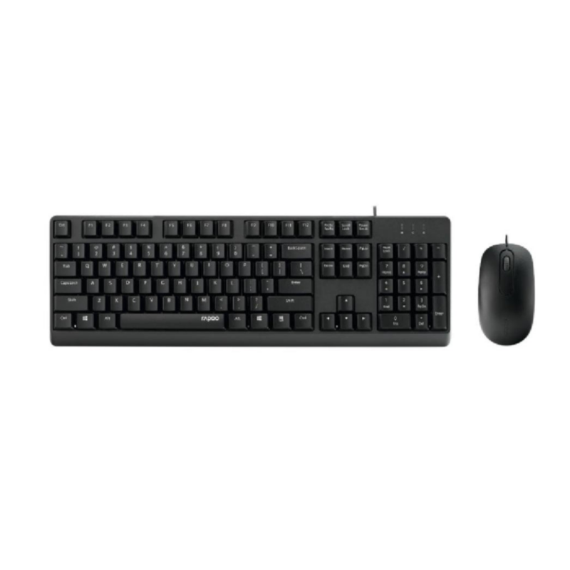 Rapoo X130Pro Wired Optical Mouse - Keyboard Combo - Black