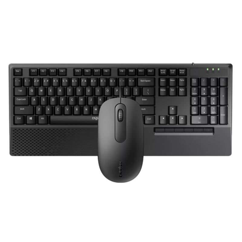 Rapoo NX2000 Wired Optical Keyboard Mouse Combo - Black