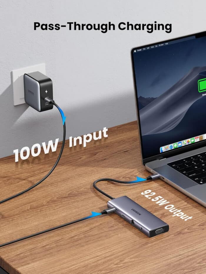 UGREEN USB Hub Type-C 10 in 1 Dongle With 4K HDMI & VGA Grey - Package Contents