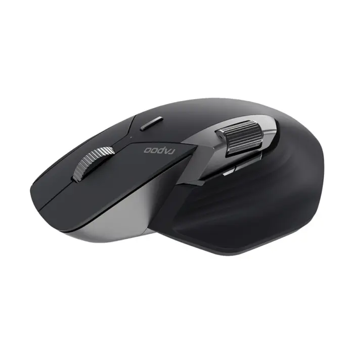 Rapoo MT760M Mini Multi Mode Wireless Light Black Programmable Mouse #MT760M - Back View