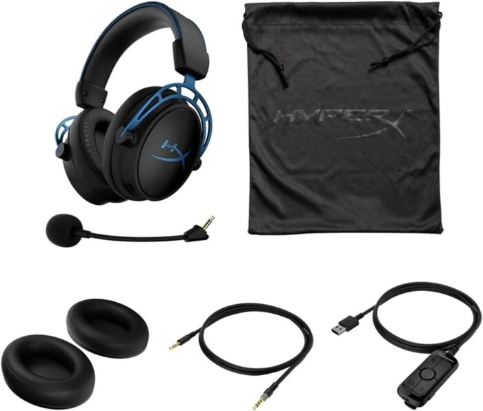 HyperX Cloud Alpha S Gaming Wired Headset - Black & Blue - Side View