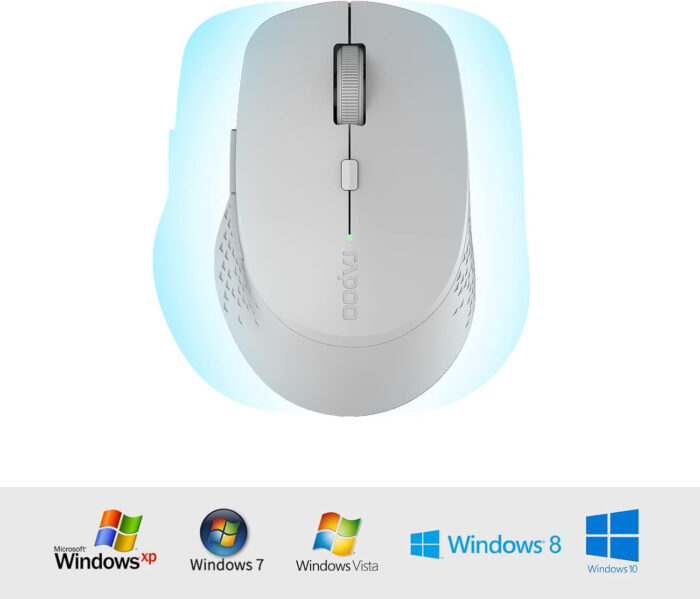 Rapoo M300 Silent Wireless Mouse, Bluetooth and Wireless (2.4 GHz), Multi-Mode, 1600 DPI Silent Buttons, lightgrey - View 9