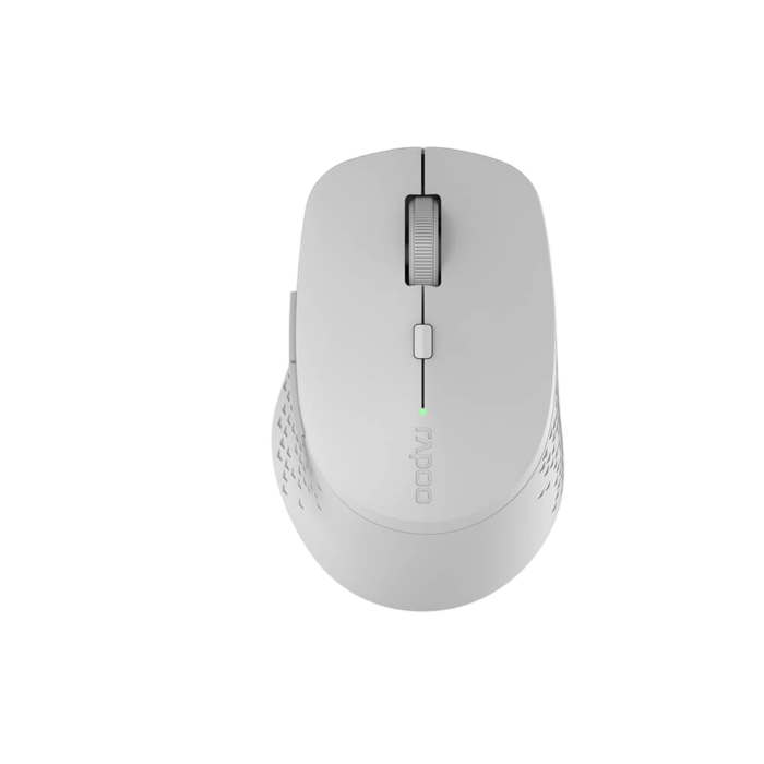 Rapoo M300 Silent Wireless Mouse, Bluetooth and Wireless (2.4 GHz), Multi-Mode, 1600 DPI Silent Buttons, lightgrey