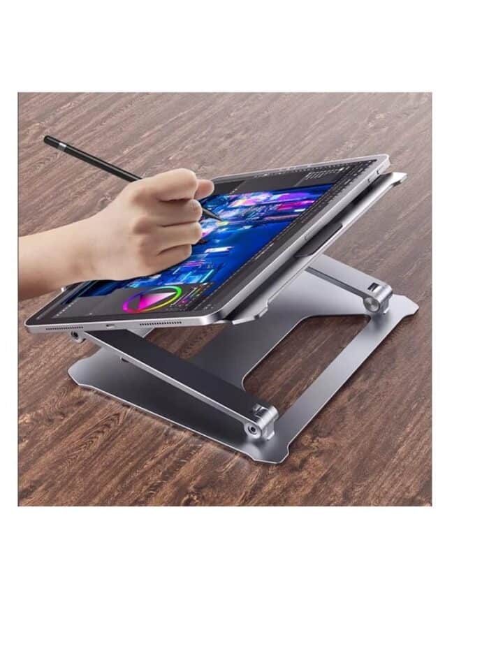 Aluminum Alloy Foldable Adjustable Laptop Stand Holder for Notebook and Laptop - Back View