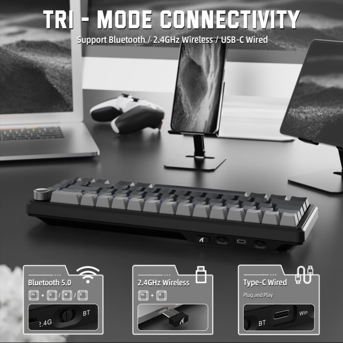 ATTACK SHARK X66 RGB Three-Mode Keyboard - The Stars Are Black