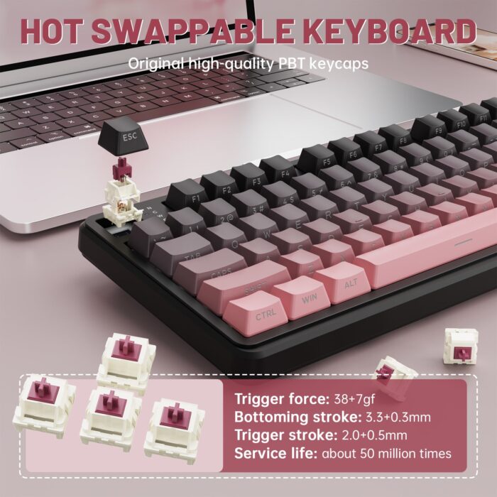 ATTACK SHARK X98PRO Three-Mode RGB Keyboard - Cheese White