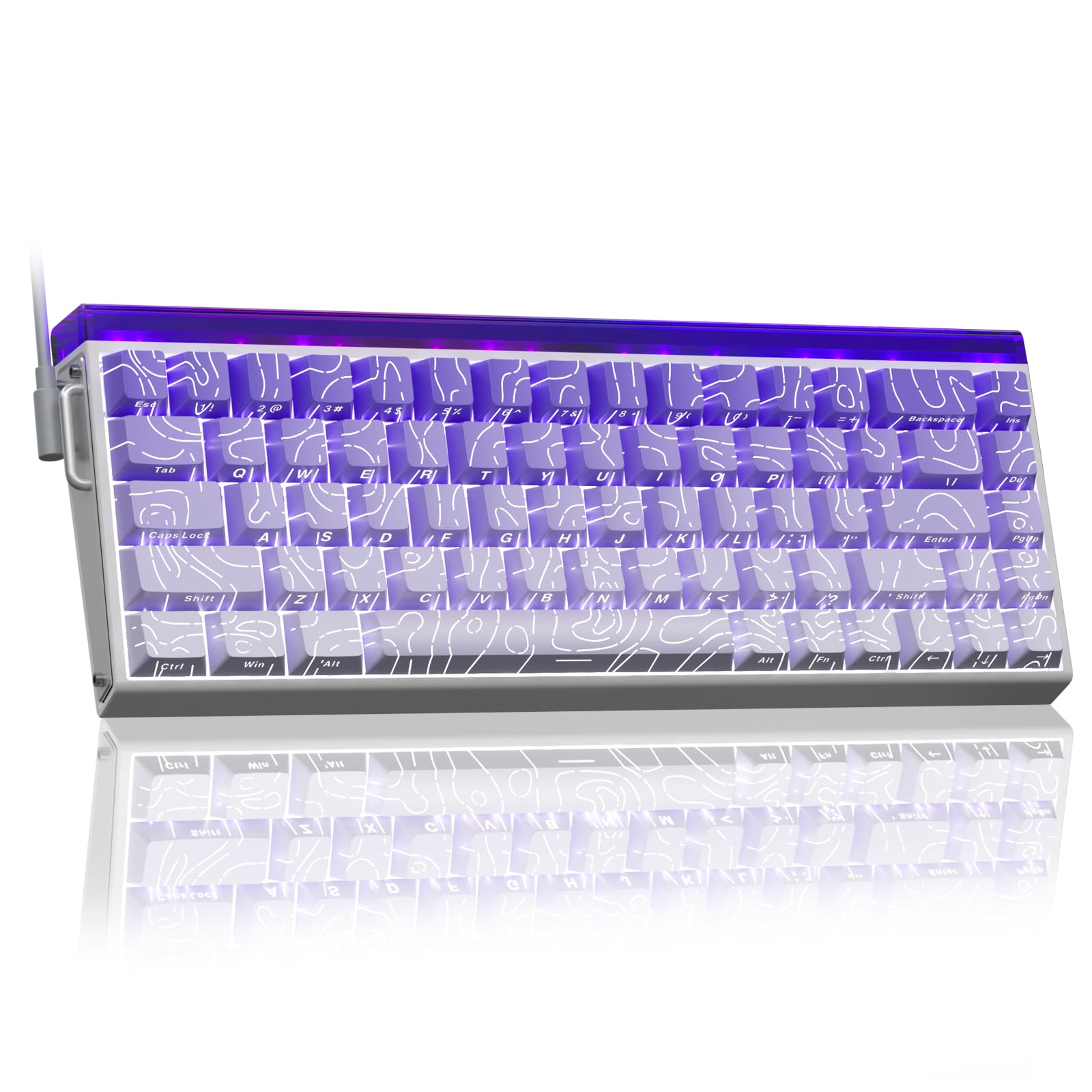 AULA Hero68 HE Wired Magnetic Gaming Keyboard – Gradient Purple (Engraved Keycaps)