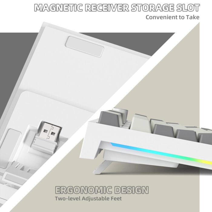 ATTACK SHARK K86 Three-Mode RGB Display Hot-Swap Mechanical Keyboard - Lavender Blue Whale