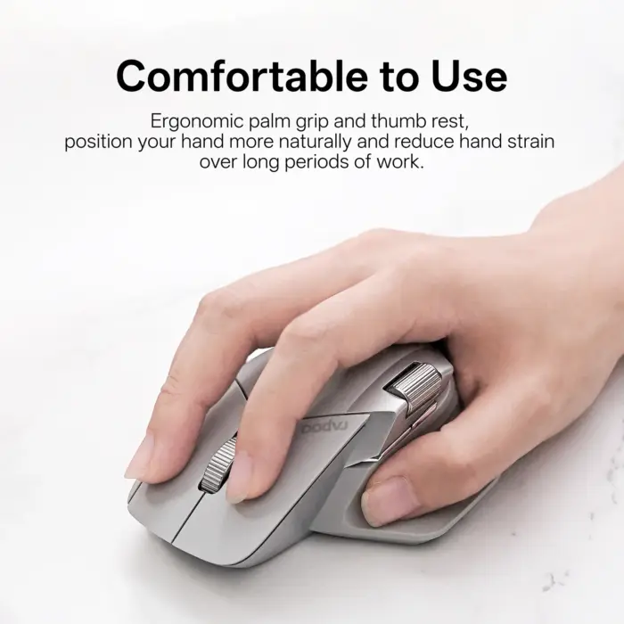 Rapoo MT760 Pro Ergonomic Wireless Mouse – NearLink, Bluetooth 5.0, 12,000 DPI, 2000Hz, 11 Programmable Buttons